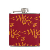 Flasques Feuilles de branches de silhouette orange sur roug (Devant)