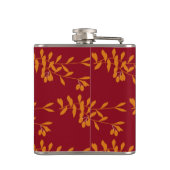 Flasques Feuilles de branches de silhouette orange sur roug (Dos)