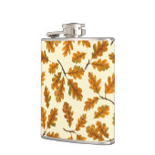 Flasques Feuilles de chêne automnal sur blanc (Gauche)