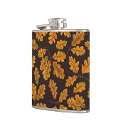 Flasques Feuilles de chêne automnal sur brun foncé (Gauche)