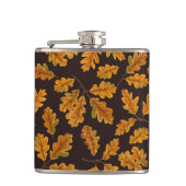 Flasques Feuilles de chêne automnal sur brun foncé (Devant)