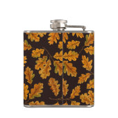 Flasques Feuilles de chêne automnal sur brun foncé (Dos)