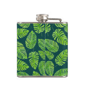 Flasques Feuilles de Monstera, motif d'aquarelle tropicale (Dos)