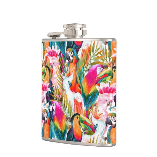 Flasques Feuilles de perroquets et palmiers (Gauche)