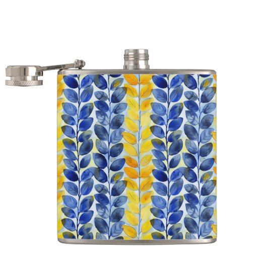 Flasques Feuilles jaune et bleu (Ouvert)