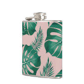 Flasques Feuilles Pink & Green Palm sans couture Motif (Gauche)