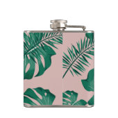 Flasques Feuilles Pink & Green Palm sans couture Motif (Dos)