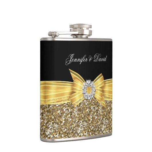 Flasques Fiançailles de Mariage or jaune Diamant noir (Droite)