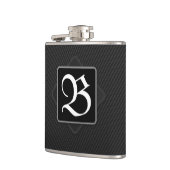 Flasques Fibres de carbone noir Monogramme de liquide (Gauche)