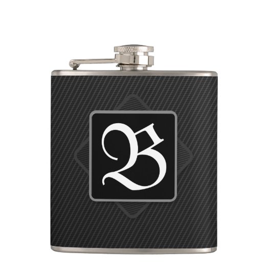 Flasques Fibres de carbone noir Monogramme de liquide (Devant)