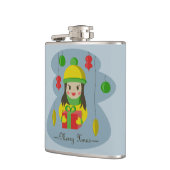 Flasques Fille avec boîte cadeau de Noël (Gauche)