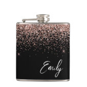 Flasques Fille Noir Blush Rose Rose Parties scintillant or  (Devant)
