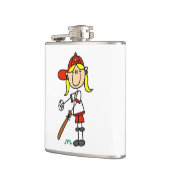 Flasques Fille stick figure baseball debout à la batte (Gauche)