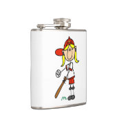 Flasques Fille stick figure baseball debout à la batte (Droite)