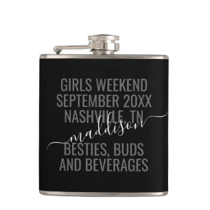 Flasques Filles personnalisées Week-end Bestie Voyage nupt