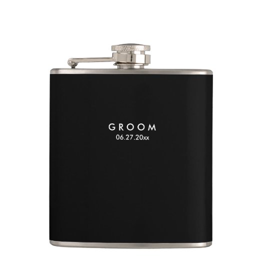 Flasques Fils Personnalisés Noirs Cadeaux De Mariage Pour S (Devant)
