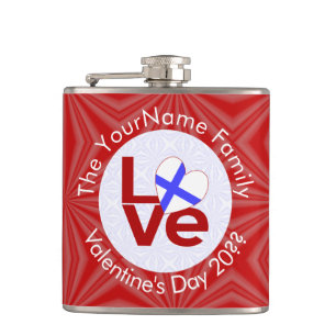Flasques Finland Rouge LOVE Drapeau Personnalisé