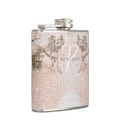 Flasques Fiole à monogramme floral rose romantique (Droite)