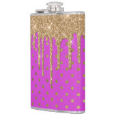 Flasques Fiole à points Polka or et rose (Gauche)