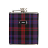 Flasques Fiole Brown Tartan de clan monogramme (Devant)