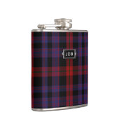 Flasques Fiole Brown Tartan de clan monogramme (Droite)