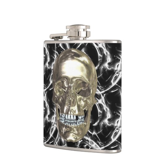 Flasques Fiole crâne Chrome électrique (Gauche)