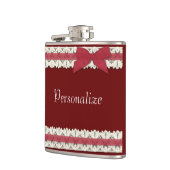 Flasques Fiole d'arc en ruban en dentelle rouge personnalis (Gauche)
