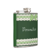 Flasques Fiole d'arc en ruban en dentelle verte personnalis (Droite)