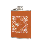 Flasques Fiole de mariage romantique orange shabby chic pou (Gauche)