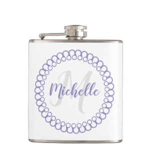 Flasques Fiole de monogramme circulaire pourpre