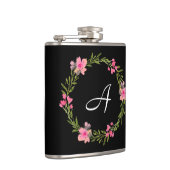 Flasques Fiole de monogramme floral noir (Droite)