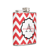 Flasques Fiole de monogramme rouge et blanc Chevron (Droite)