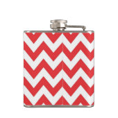 Flasques Fiole de monogramme rouge et blanc Chevron (Dos)