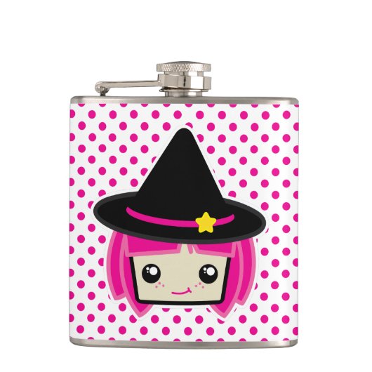 Flasques Fiole de sorcière Kawaii rose Haired (Devant)