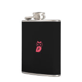 Flasques Fiole enveloppée de vinyle de Chouette rose (Gauche)