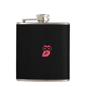 Flasques Fiole enveloppée de vinyle de Chouette rose
