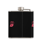 Flasques Fiole enveloppée de vinyle de Chouette rose (Dos)