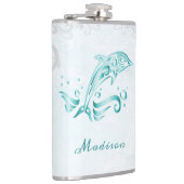 Flasques Fiole enveloppée de vinyle de dauphin turquoise (Droite)