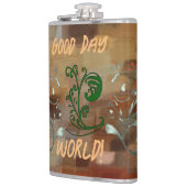 Flasques Fiole enveloppée de vinyle "Good Day World" (Gauche)
