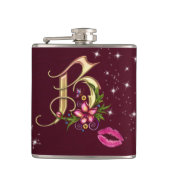 Flasques Fiole enveloppée Monogramme B, 6 oz. (Devant)