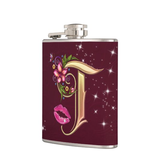 Flasques Fiole enveloppée Monogramme T, 6 oz. (Gauche)