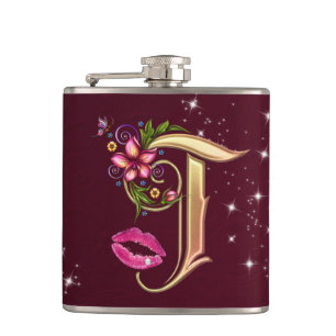 Flasques Fiole enveloppée Monogramme T, 6 oz.