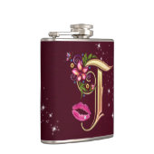 Flasques Fiole enveloppée Monogramme T, 6 oz. (Droite)