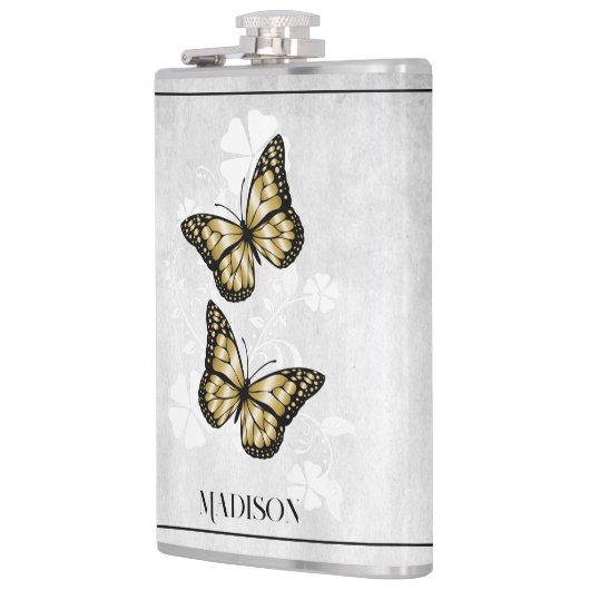 Flasques Fiole florale de papillon d'or (Gauche)