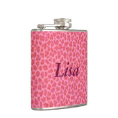 Flasques Fiole léopard rose personnalisée (Droite)
