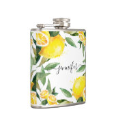 Flasques Fiole Mariage citron aquarelle personnalisée (Droite)