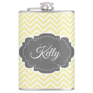 Flasques Fiole personnalisée Chevron jaune
