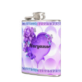 Flasques Fiole texturée bleue/violette avec le coeur et les (Gauche)