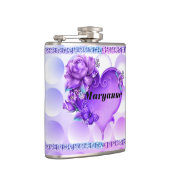 Flasques Fiole texturée bleue/violette avec le coeur et les (Droite)