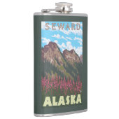 Flasques Fireweed et montagnes - Seward, Alaska (Droite)